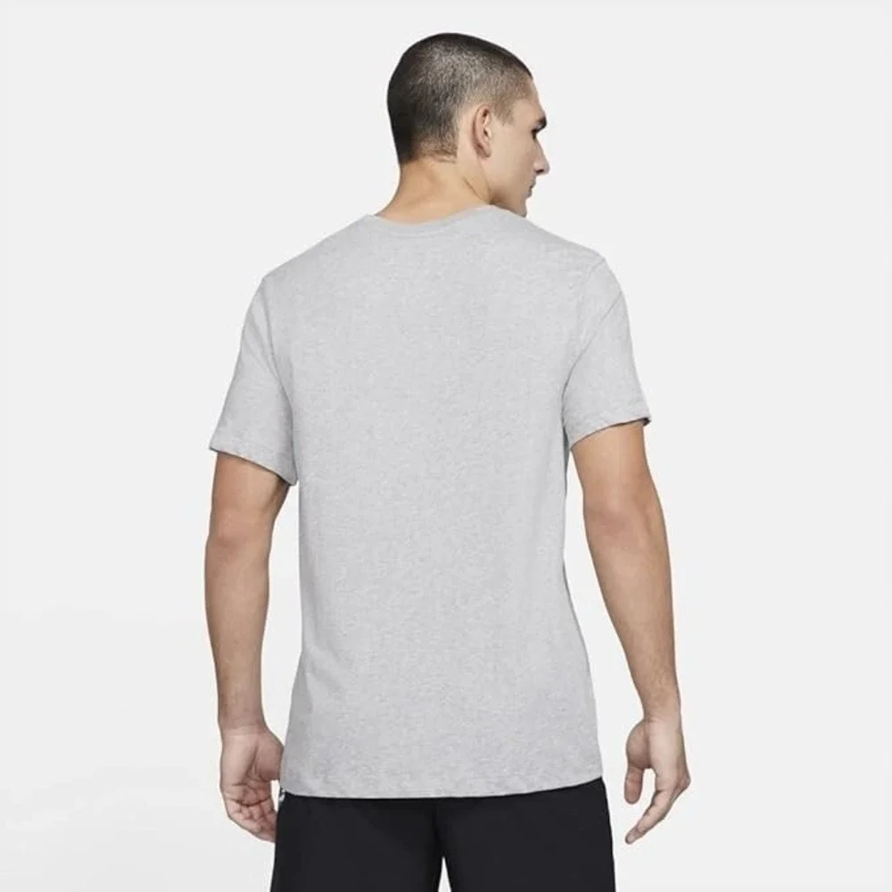 Nike Shirt Mens Medium Gray Heather Black Swoosh Sportswear DriFit New Tee *FLAW